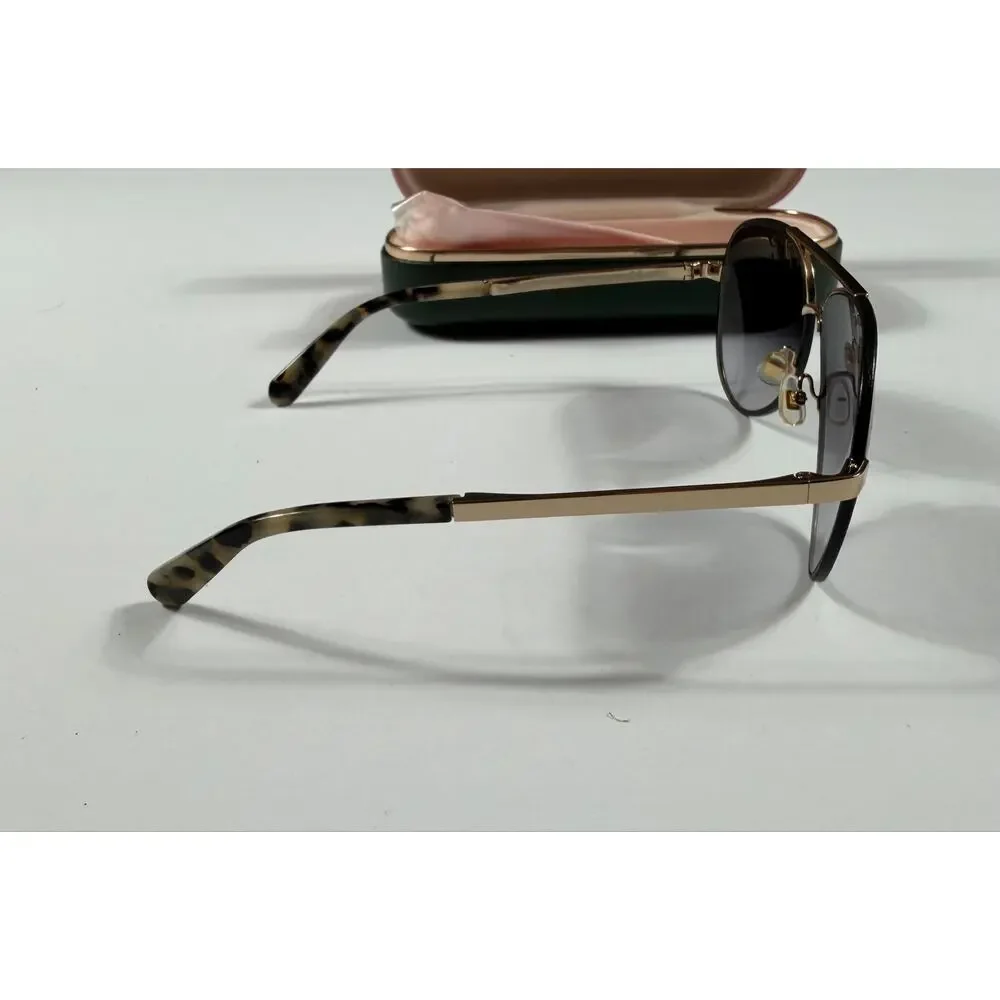 Kate Spade Amarissa Aviator Sunglasses Black Gold Gradient Lens